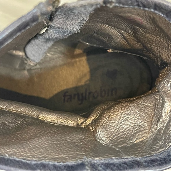 Faryl Robin Dark Grey Gold Studded Leather Booties - Picture 11 of 12